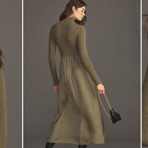 Anthropologie Green Thea Twofer Sweater Dress